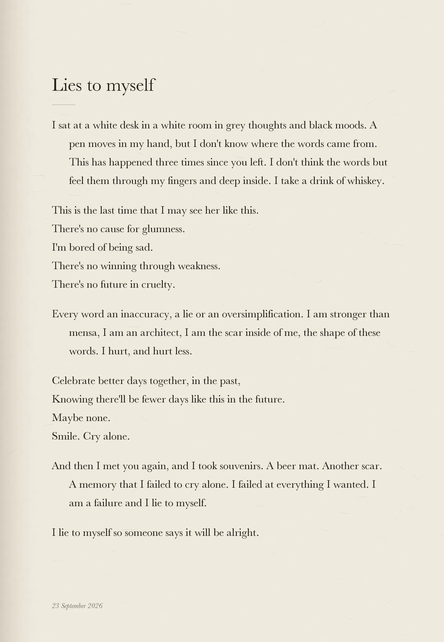 Lies to myself, page 1
