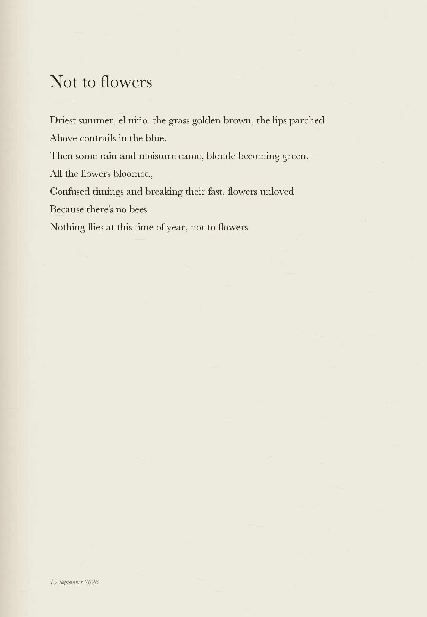 Not to flowers, page 1