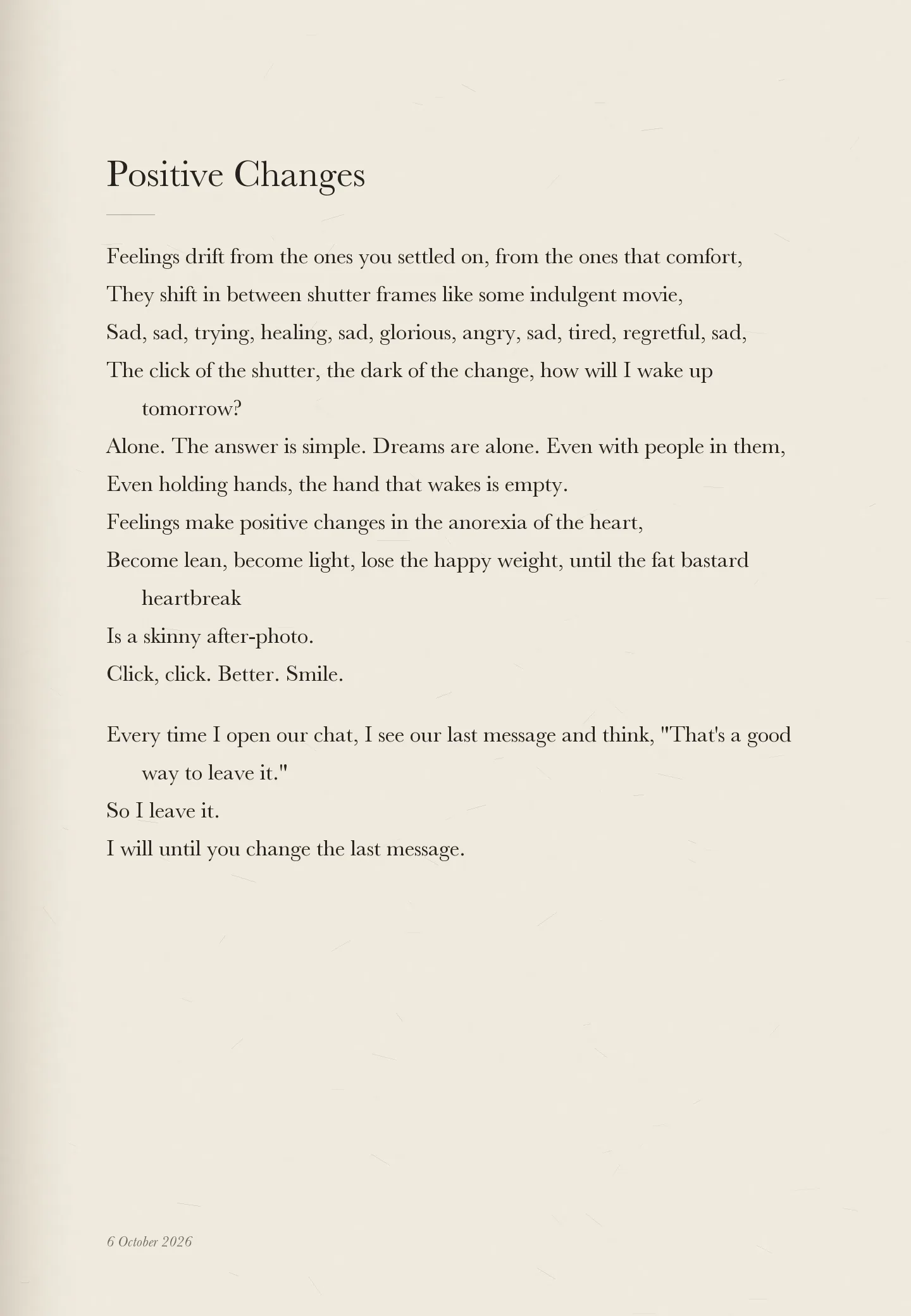 Positive Changes, page 1