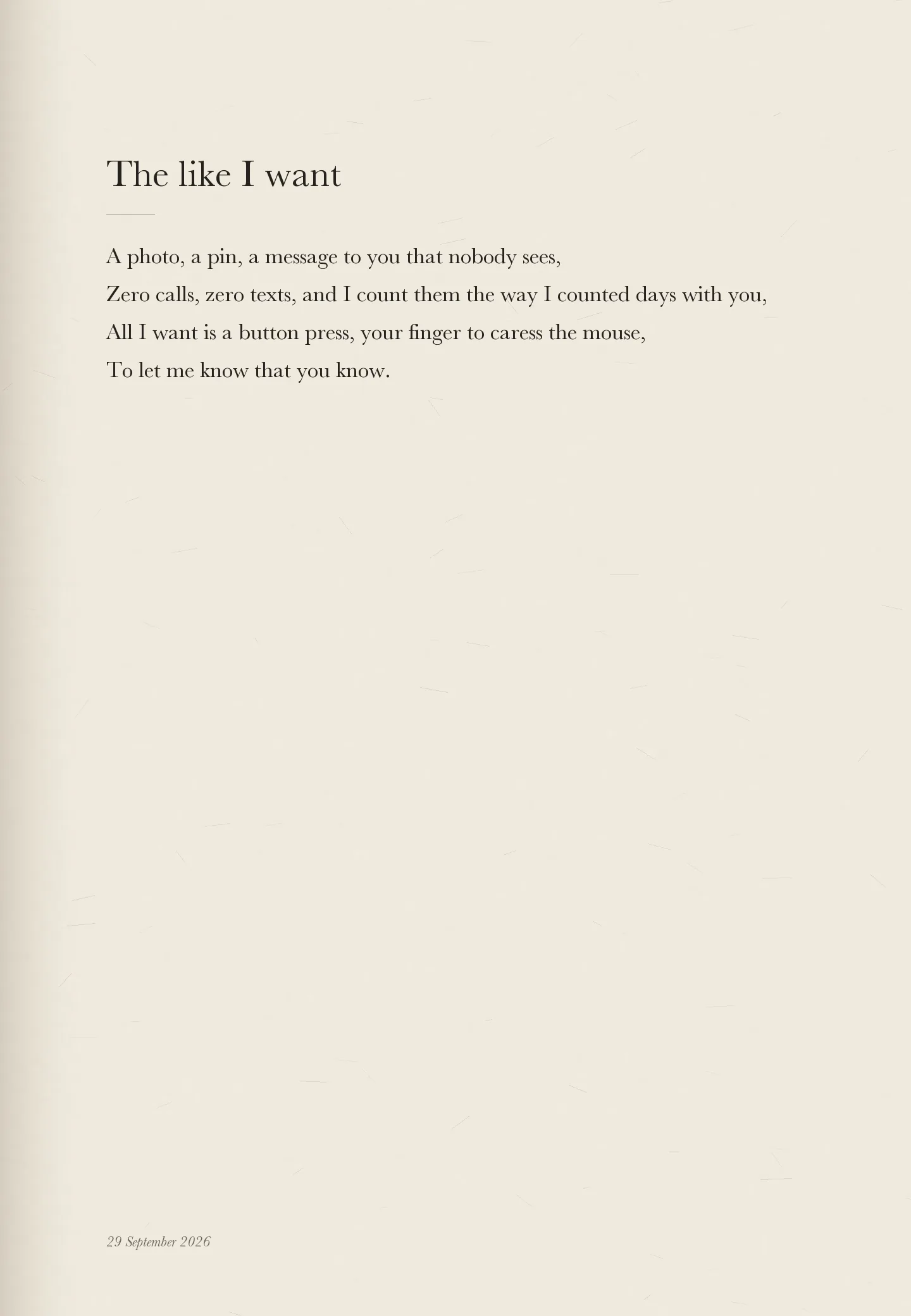 The like I want, page 1