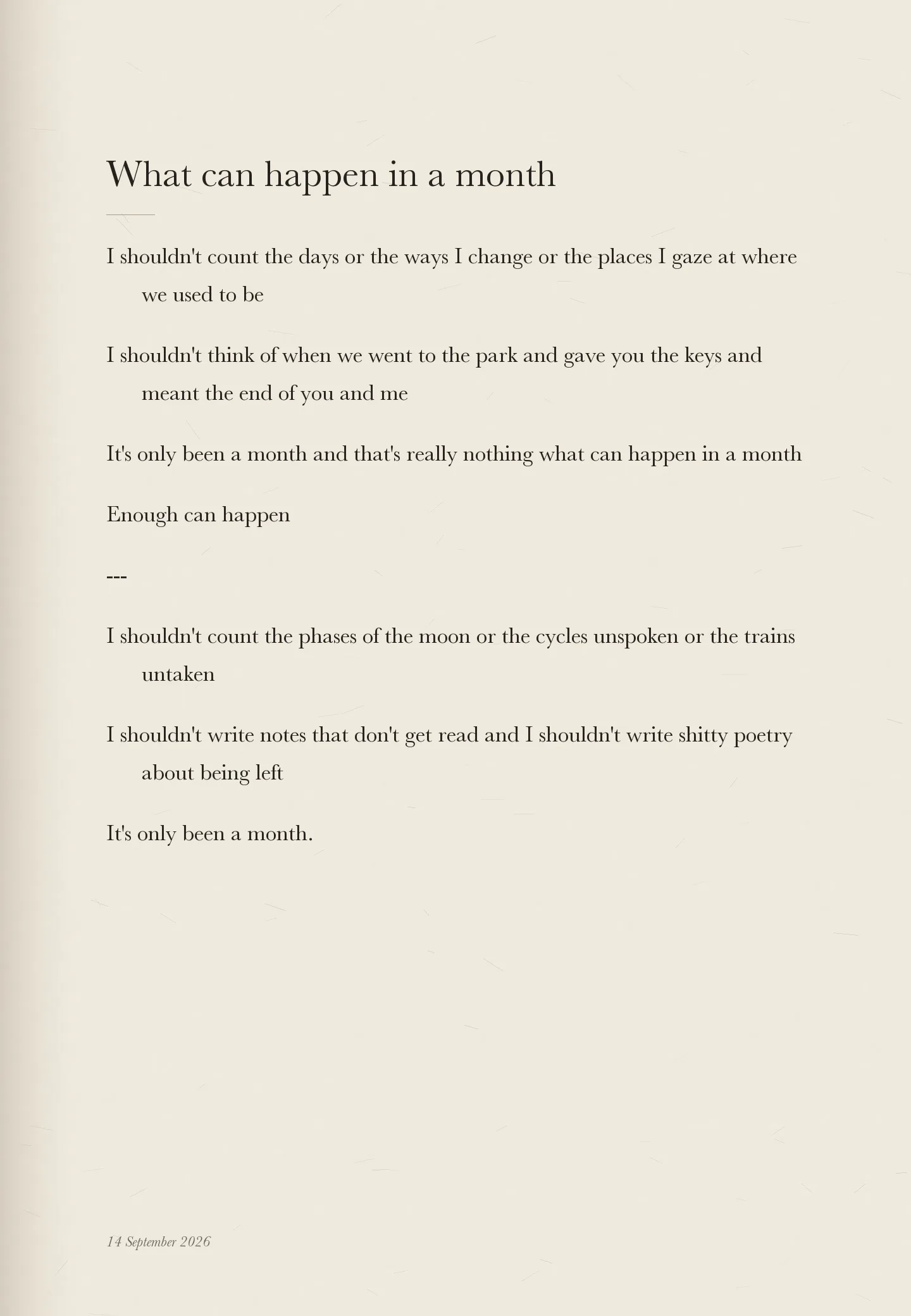 What can happen in a month, page 1