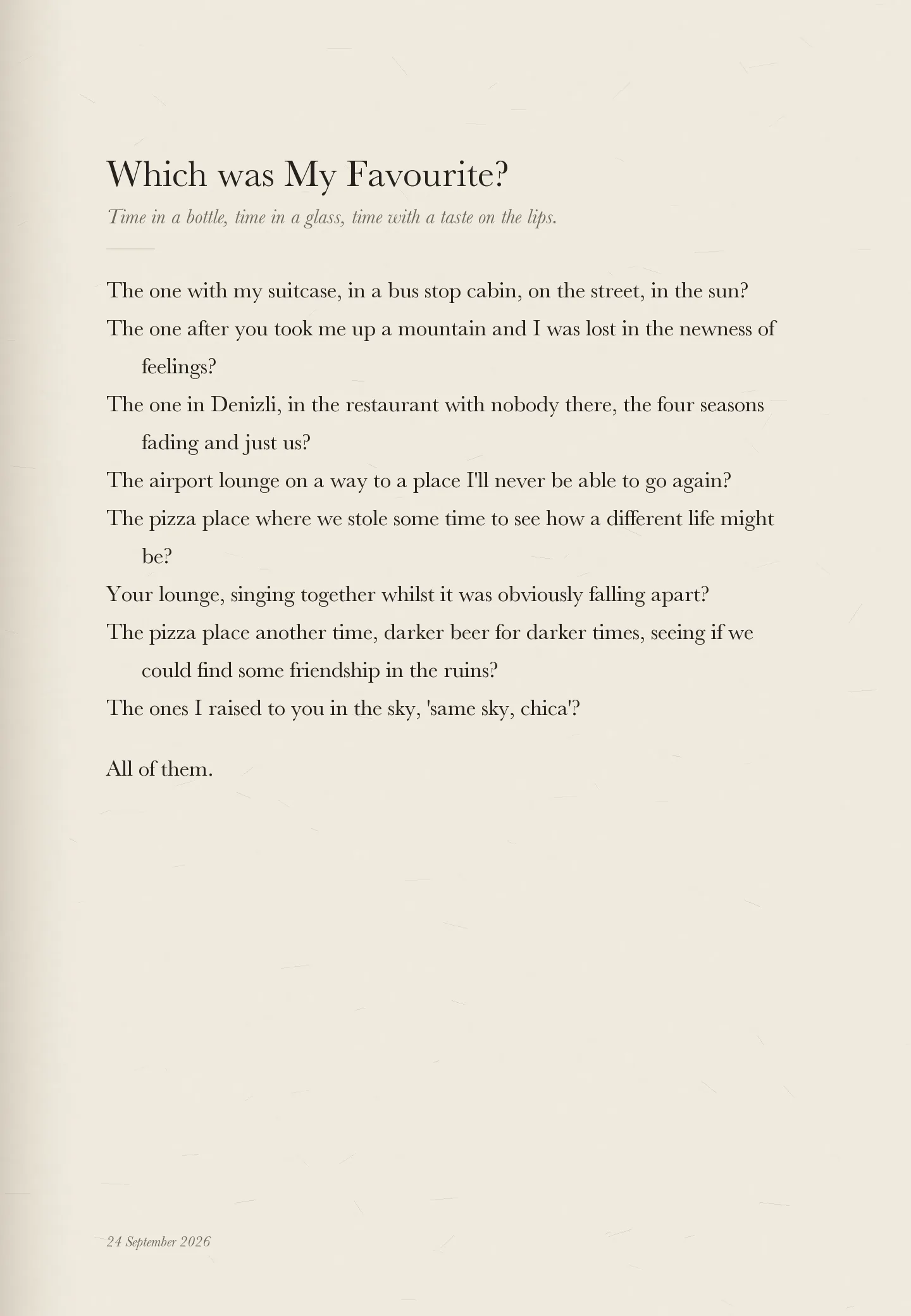 Which was My Favourite?, page 1